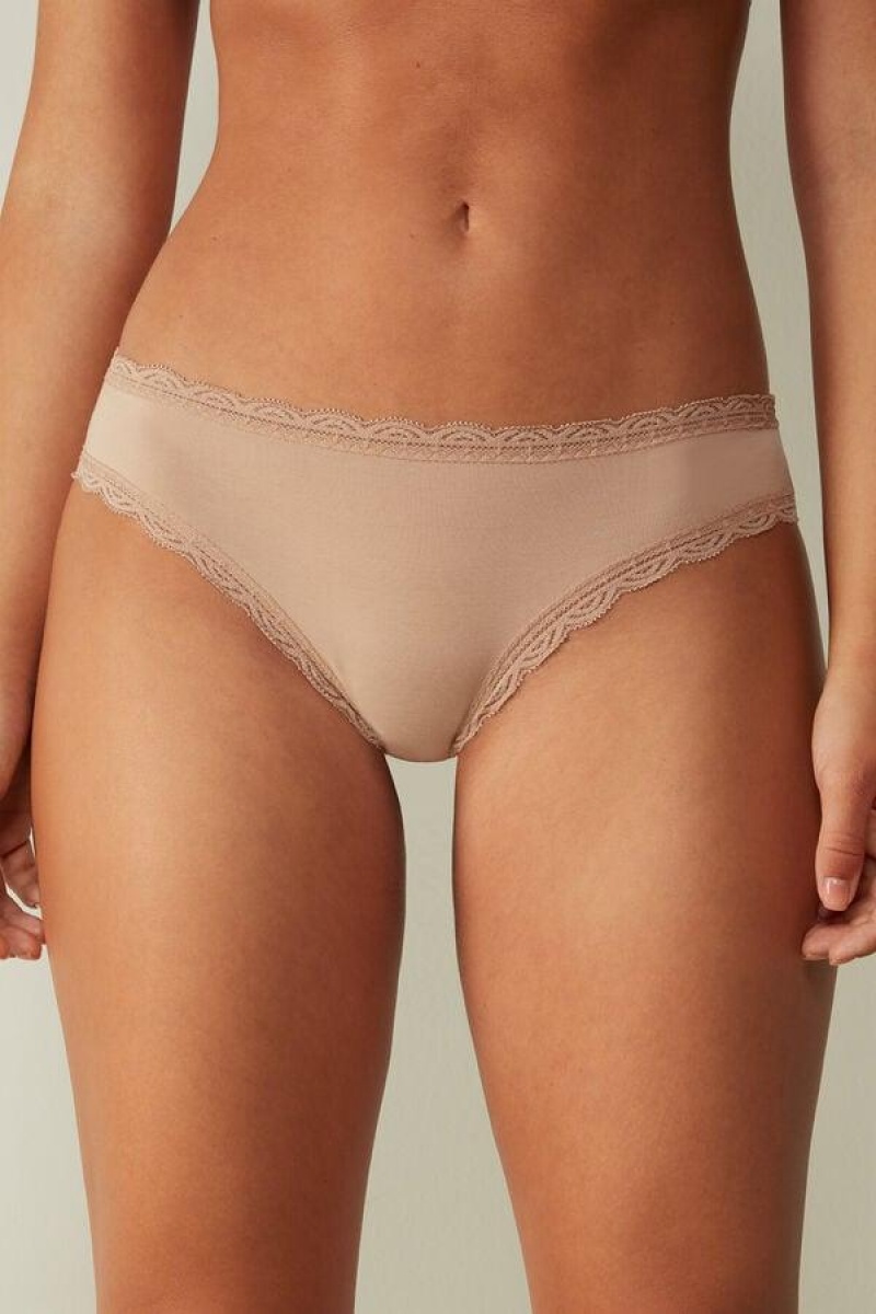 Intimissimi Bomulds and Blonder Trusser Dame Beige | DK3623TV