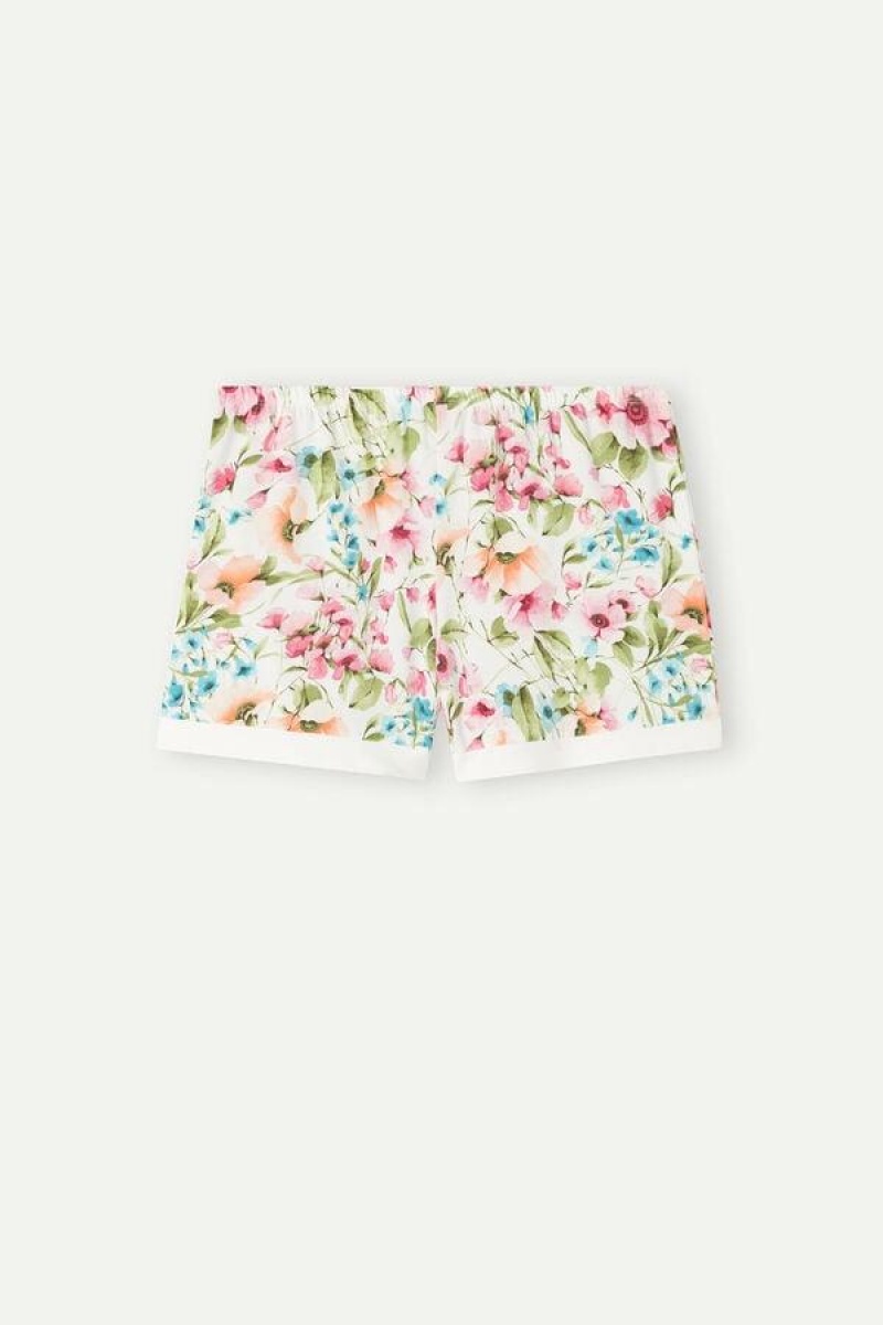 Intimissimi Botanical Lyrics Modal Shorts Pyjamas Dame Flerfarvede Hvide | DK4081GL