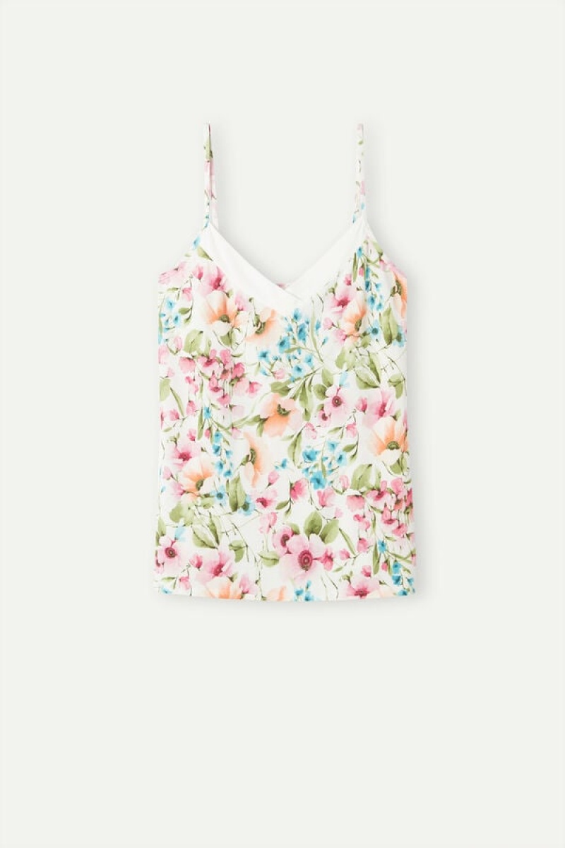 Intimissimi Botanical Lyrics Modal Tank Top Dame Hvide | DK4307GL