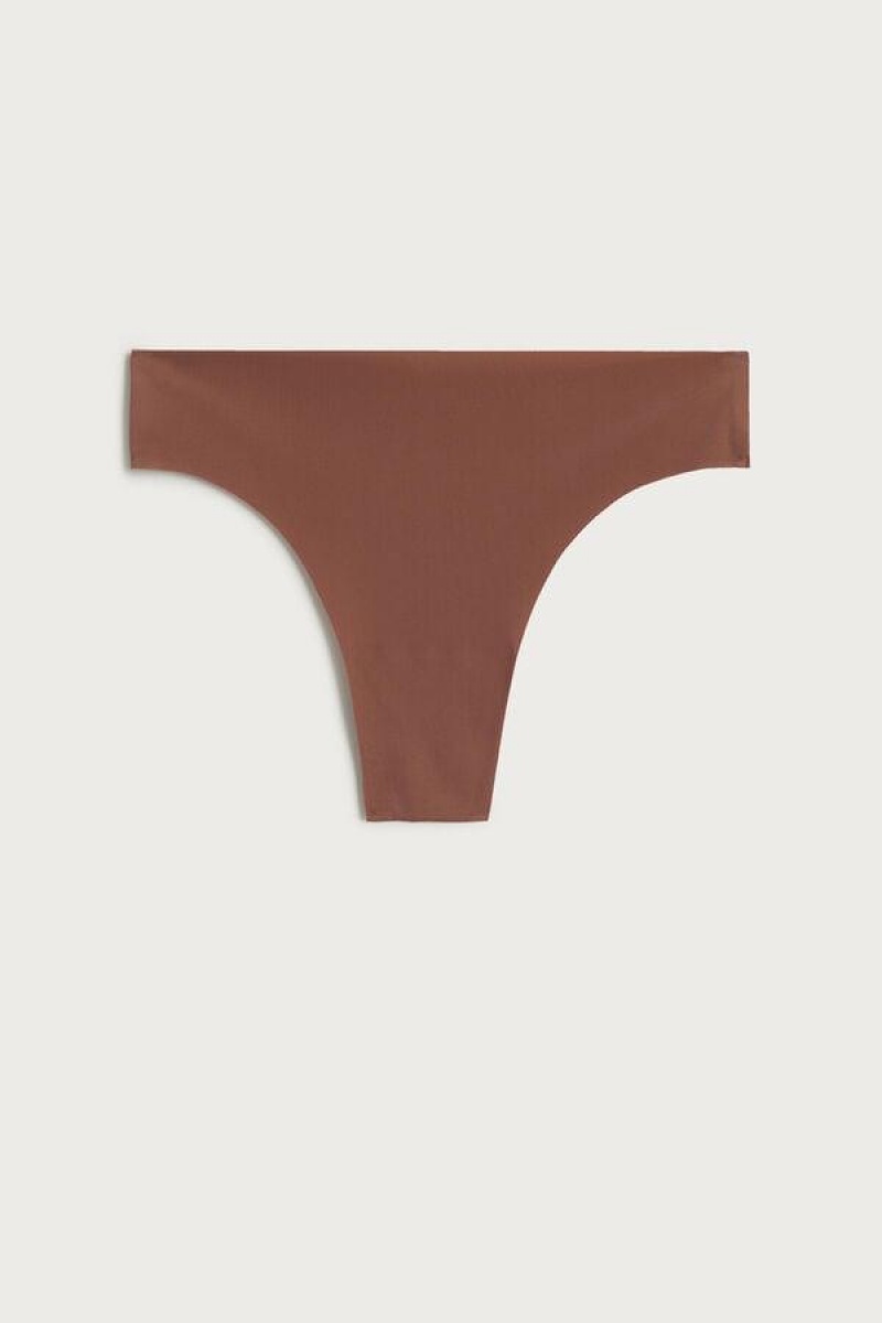 Intimissimi Brazilian in Seamless Ultra Light Microfiber Trusser Dame Mørkebeige | DK3508HK