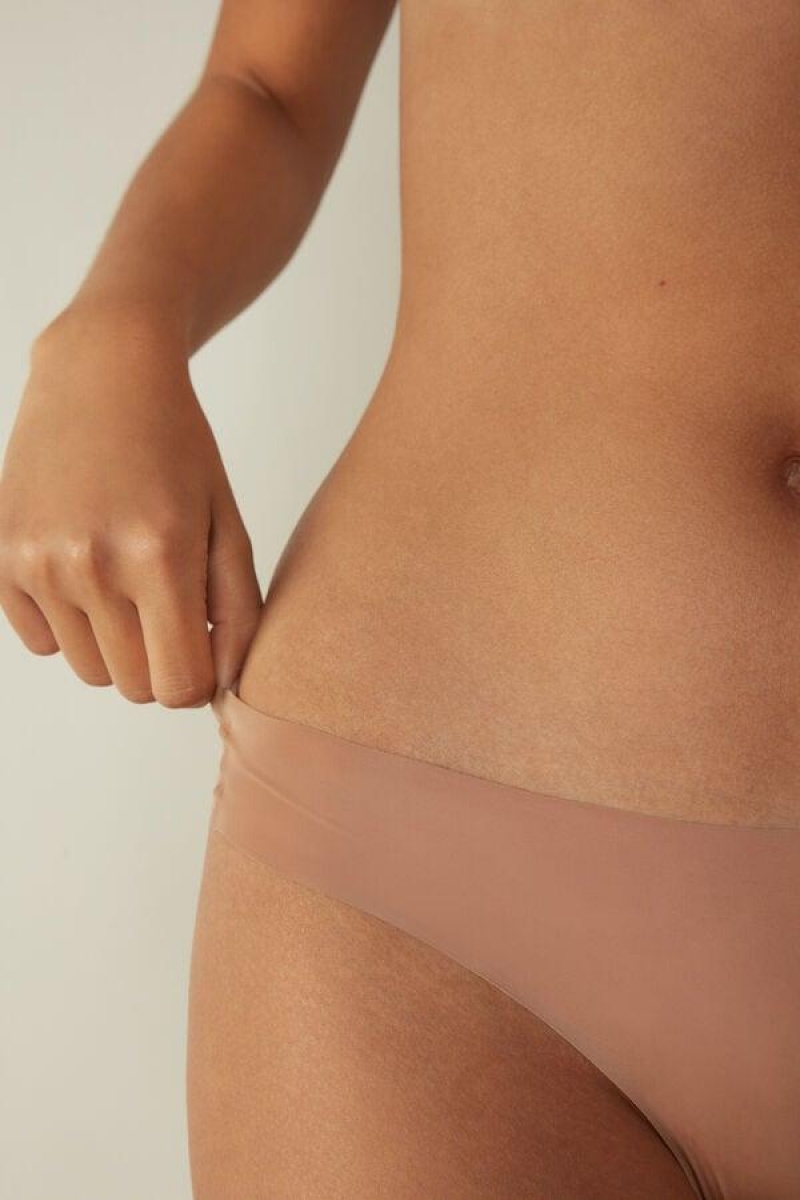 Intimissimi Brazilian in Seamless Ultra Light Microfiber Trusser Dame Beige | DK3507HK