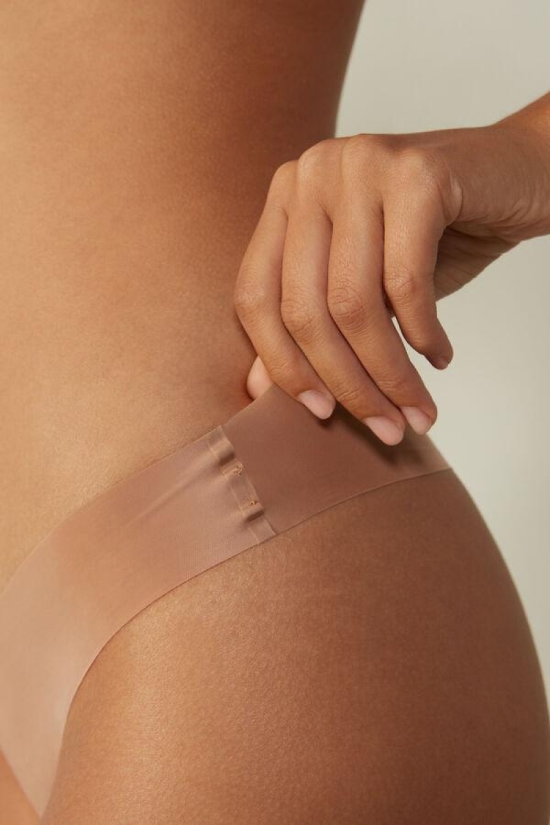 Intimissimi Brazilian in Seamless Ultra Light Microfiber Trusser Dame Beige | DK3507HK