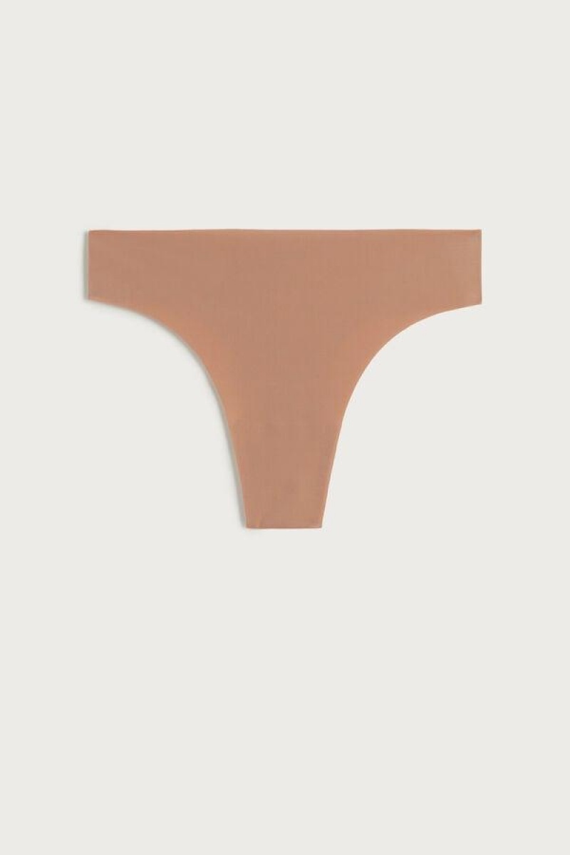 Intimissimi Brazilian in Seamless Ultra Light Microfiber Trusser Dame Beige | DK3507HK