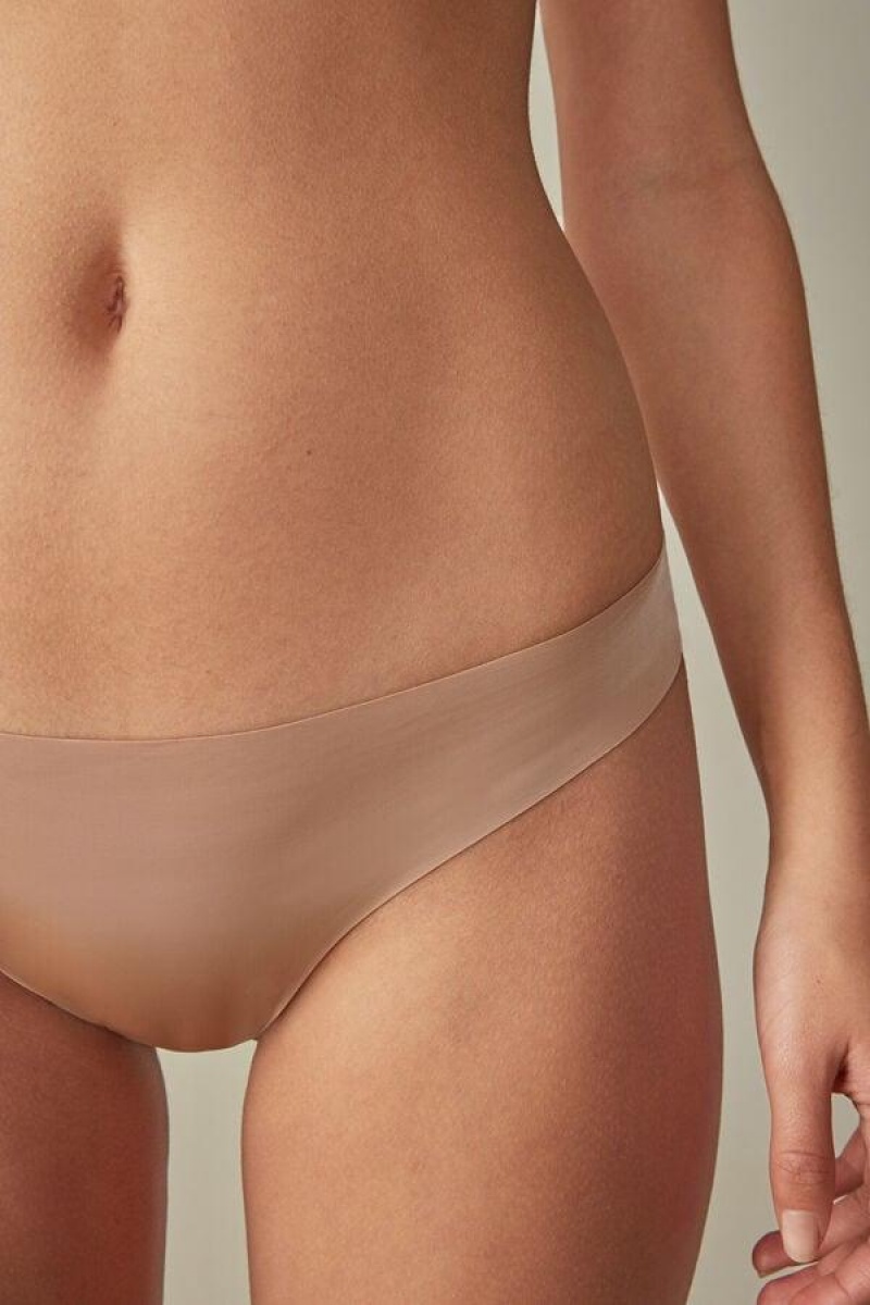 Intimissimi Brazilian in Seamless Ultra Light Microfiber Trusser Dame Beige | DK3497MA