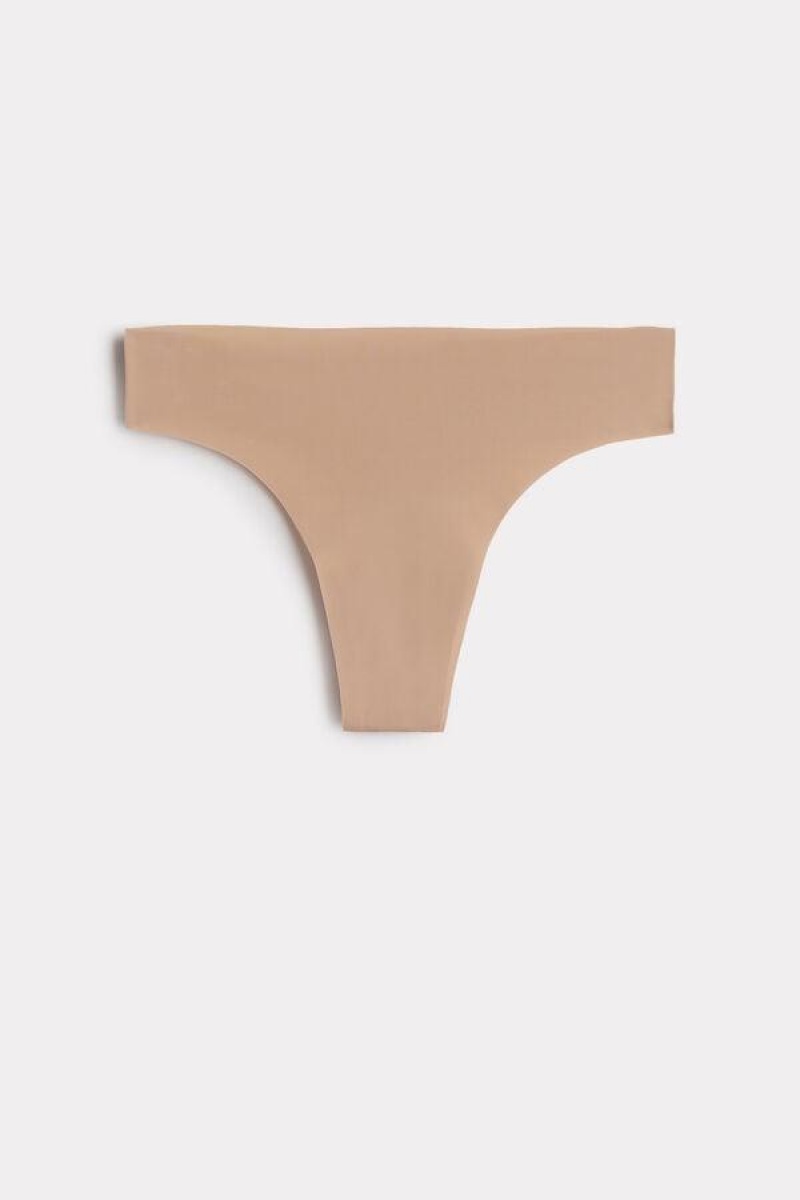 Intimissimi Brazilian in Seamless Ultra Light Microfiber Trusser Dame Beige | DK3497MA