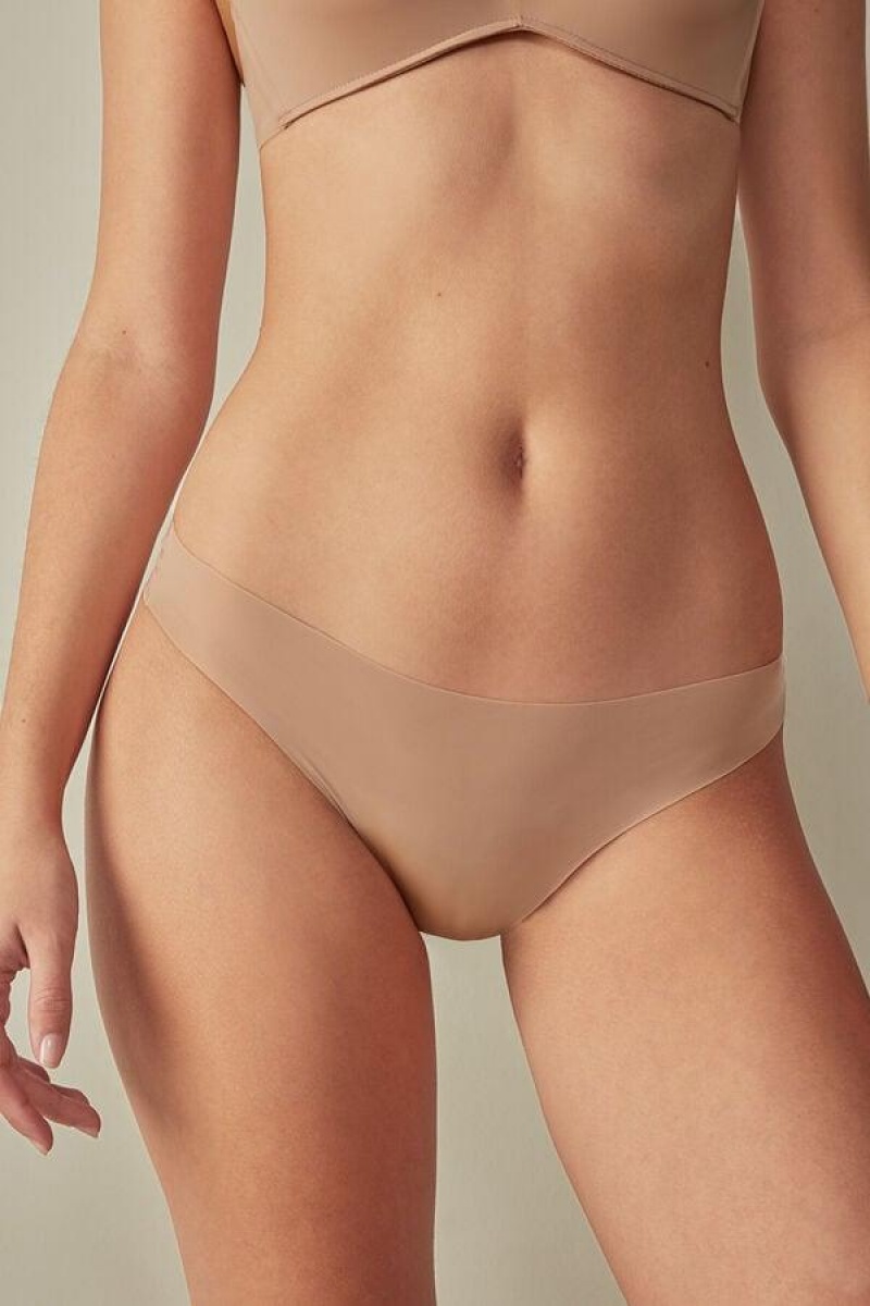 Intimissimi Brazilian in Seamless Ultra Light Microfiber Trusser Dame Beige | DK3497MA