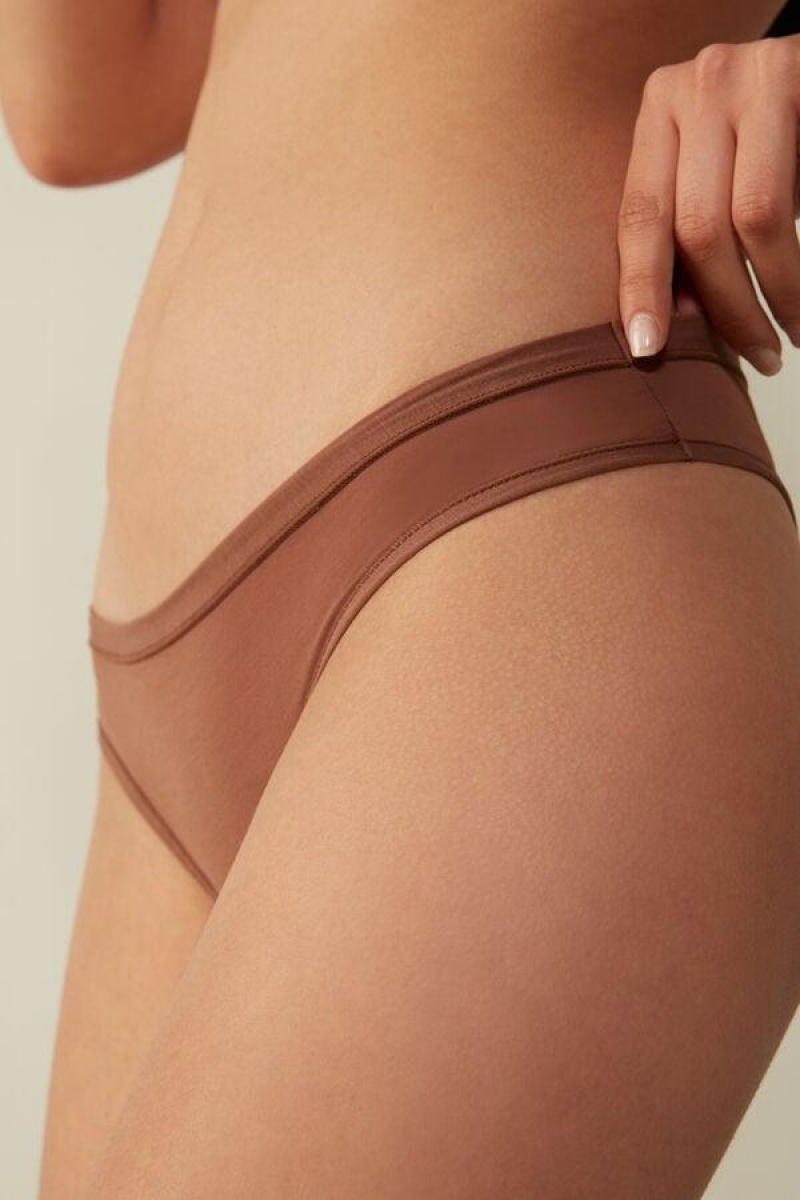 Intimissimi Brazilian in Ultralight Supima® Bomulds Trusser Dame Mørkebeige | DK3518YU