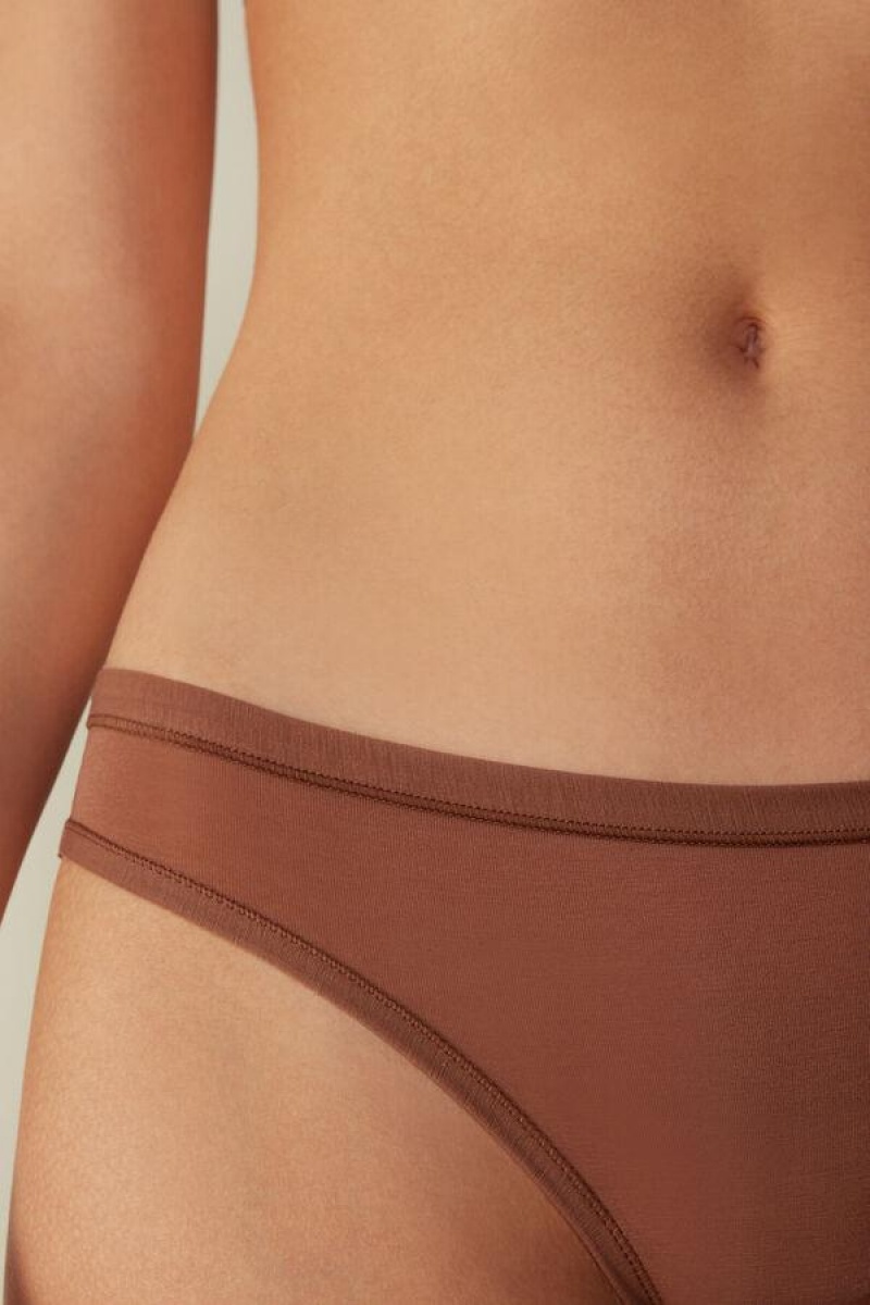 Intimissimi Brazilian in Ultralight Supima® Bomulds Trusser Dame Mørkebeige | DK3518YU