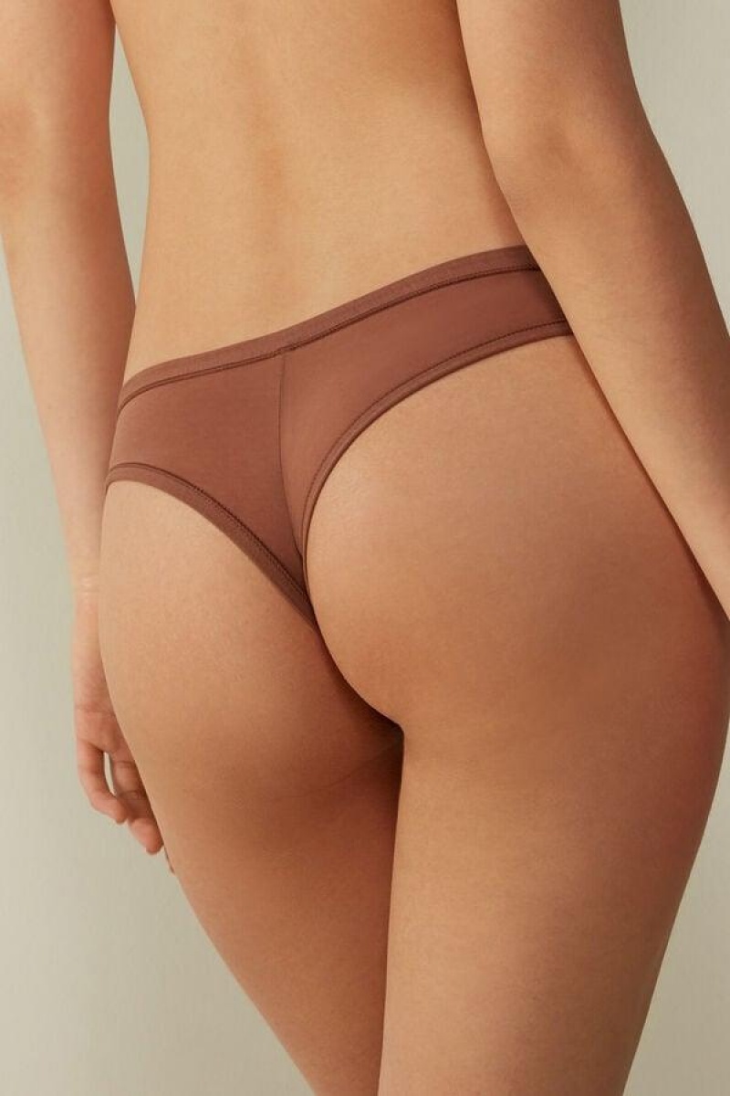 Intimissimi Brazilian in Ultralight Supima® Bomulds Trusser Dame Mørkebeige | DK3518YU