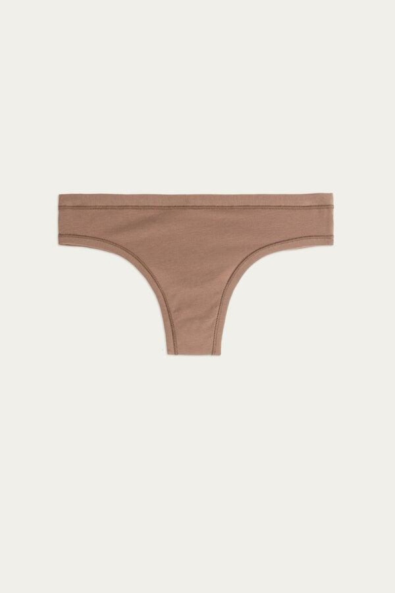 Intimissimi Brazilian in Ultralight Supima® Bomulds Trusser Dame Mørkebeige | DK3518YU