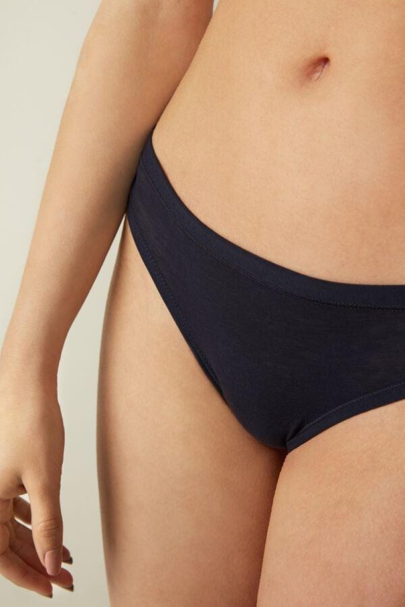 Intimissimi Brazilian in Ultralight Supima® Bomulds Trusser Dame Blå | DK3517UT