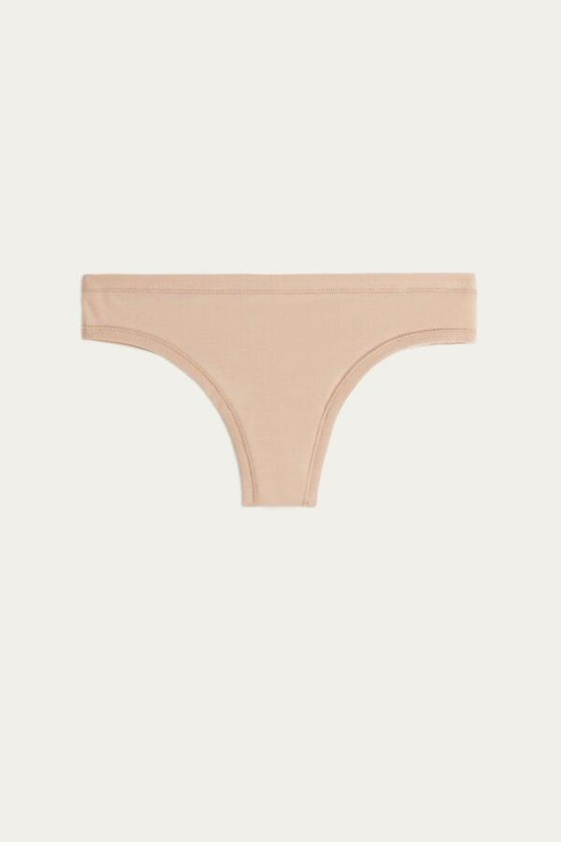 Intimissimi Brazilian in Ultralight Supima® Bomulds Trusser Dame Beige | DK3516IS