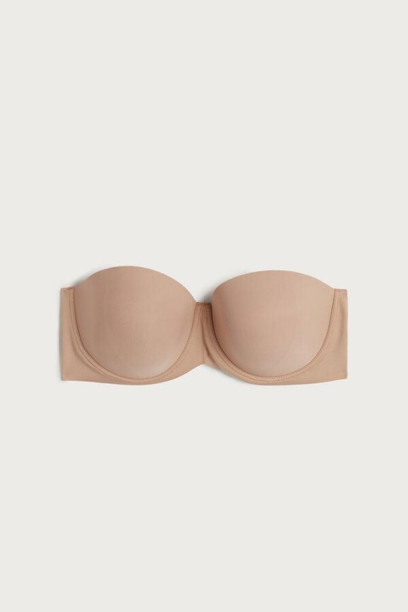 Intimissimi Carola Bandeau in Microfiber BH Dame Beige | DK4946QZ