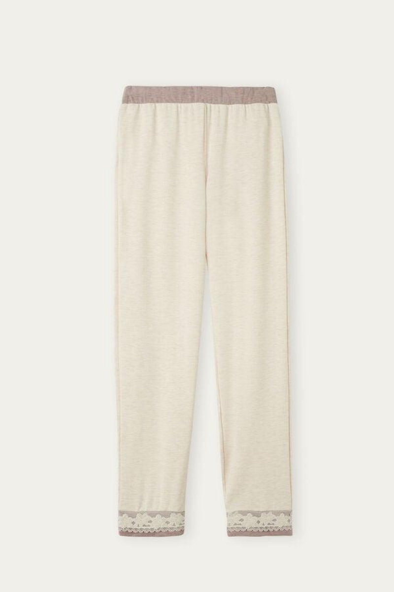 Intimissimi Classic Beauty Modal and Uld Cuffed Pants Pyjamas Dame Beige | DK3985UT