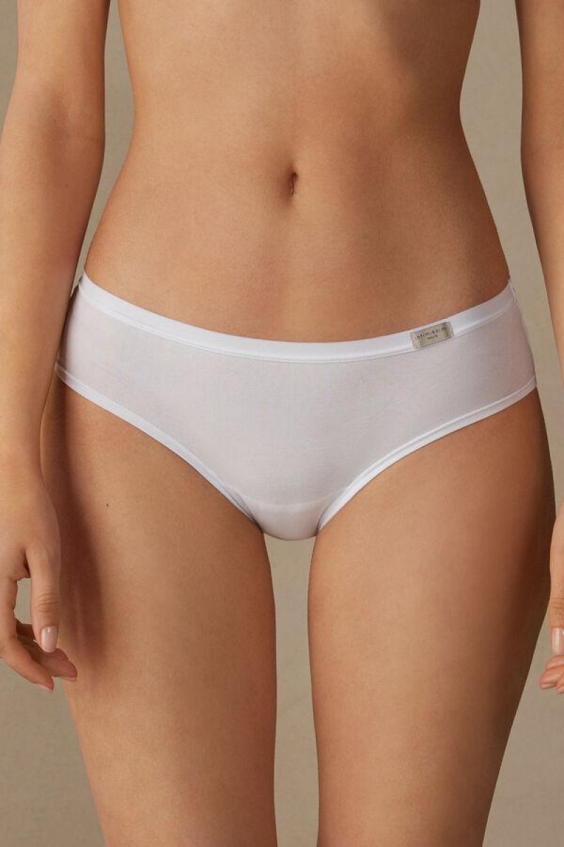 Intimissimi Cozy in Bomulds Trusser Dame Hvide | DK3655BC