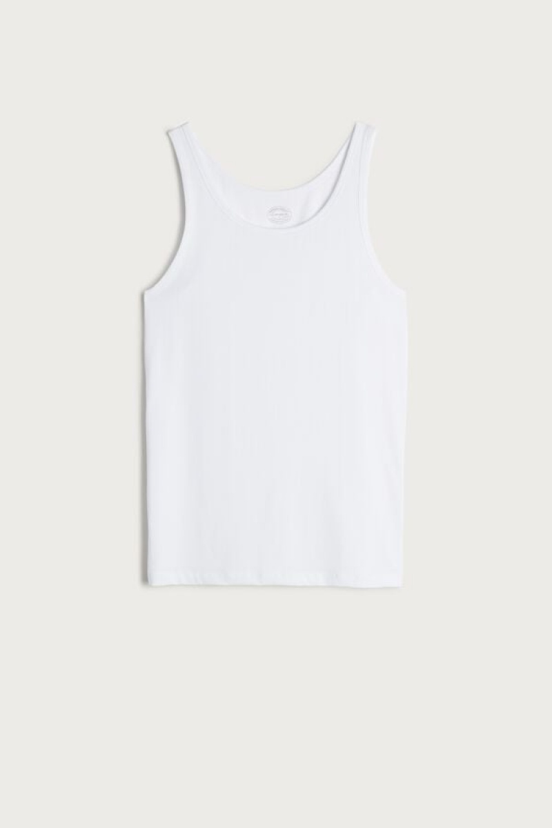 Intimissimi Crew Neck Tank Top Herre Hvide | DK3021JJ