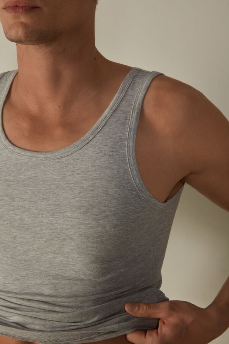 Intimissimi Crew Neck Tank Top Herre Lysegrå | DK3024FM