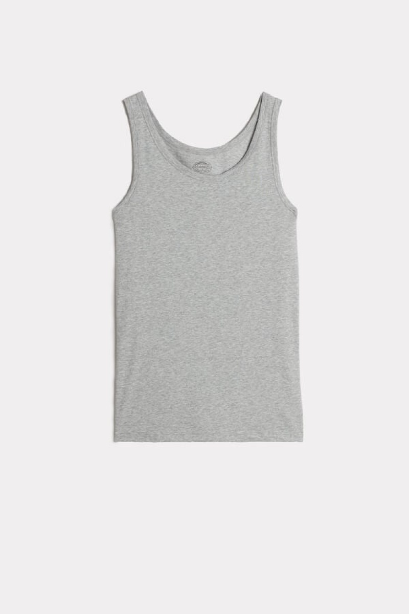 Intimissimi Crew Neck Tank Top Herre Lysegrå | DK3024FM