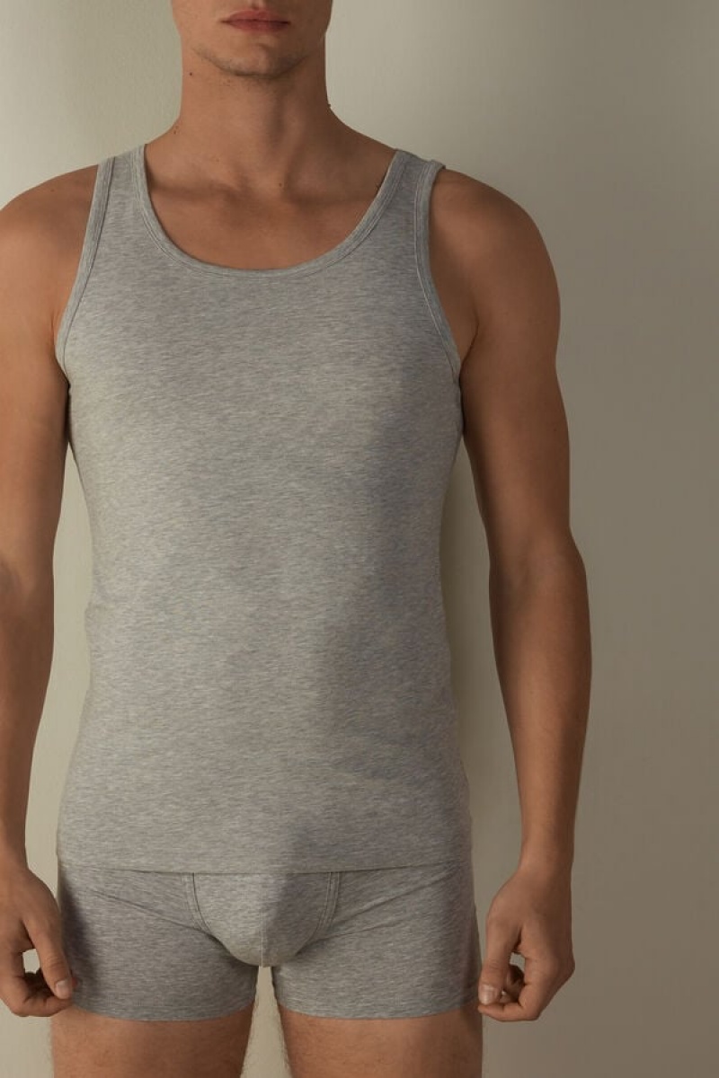 Intimissimi Crew Neck Tank Top Herre Lysegrå | DK3024FM