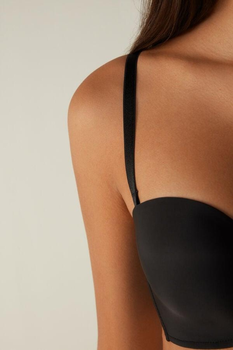 Intimissimi Daila Ultralight Microfiber Bandeau BH Dame Sort | DK4839IS