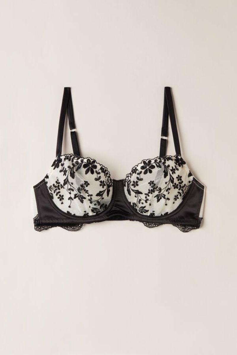 Intimissimi Delicate Love Daniela Balconette BH Dame Lysegul Sort | DK4504IS