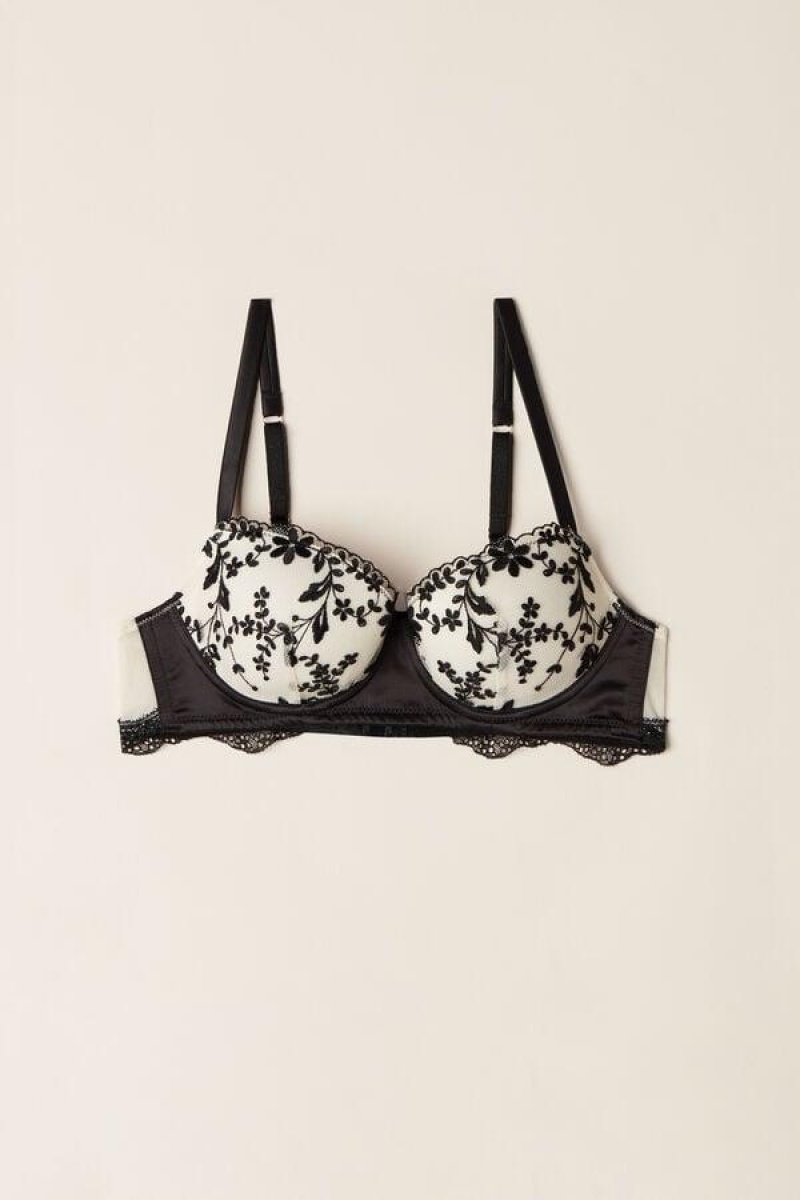 Intimissimi Delicate Love Sofia Balconette BH Dame Lysegul Sort | DK5001FM