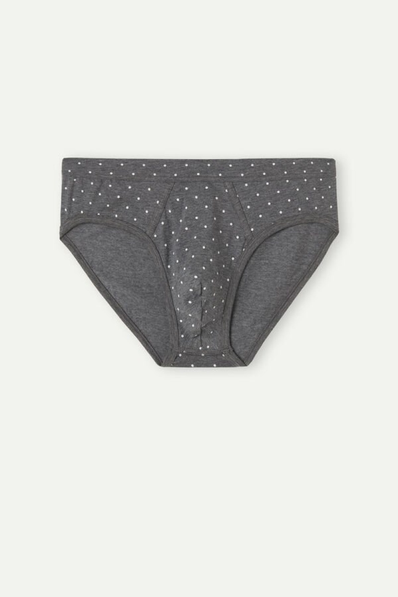 Intimissimi Dotted in Stretch Supima® Bomulds Trusser Herre Dyb Grå | DK3339PQ