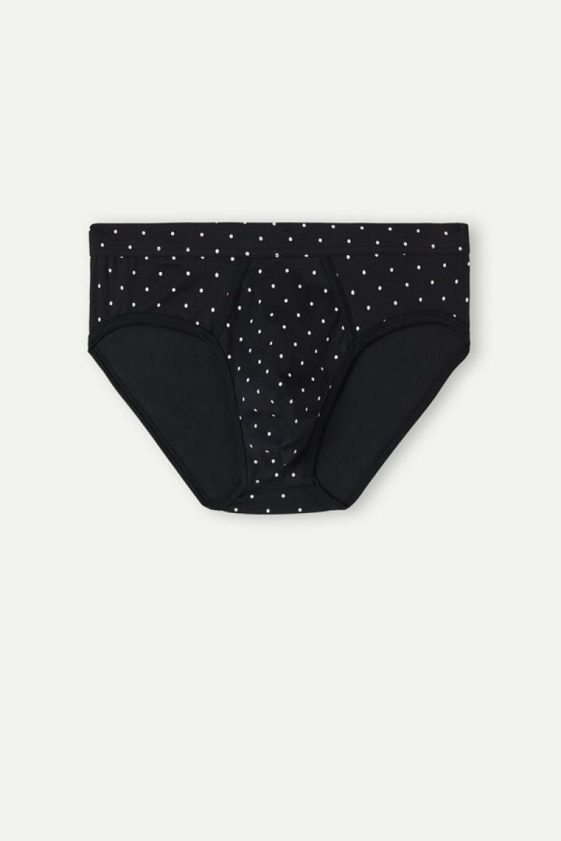 Intimissimi Dotted in Stretch Supima® Bomulds Trusser Herre Sort | DK3335FM