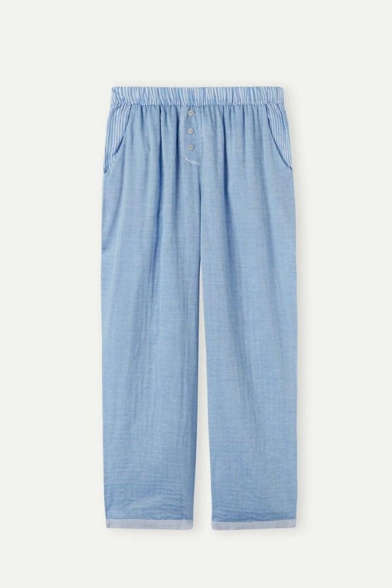 Intimissimi Early in the Morning Bomulds Cloth Pants Pyjamas Dame Lyseblå | DK3986YU