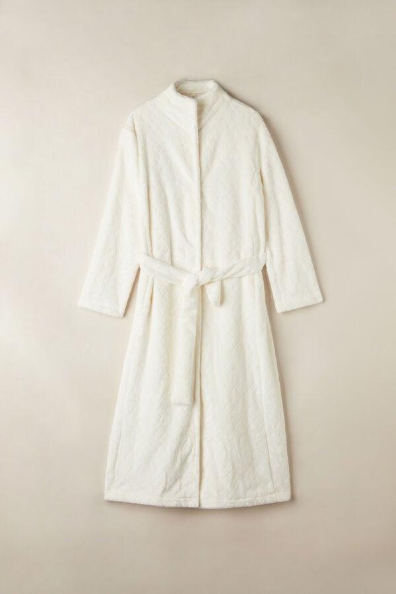 Intimissimi Elegant Night Long Robe Pyjamas Dame Hvide | DK3855YU