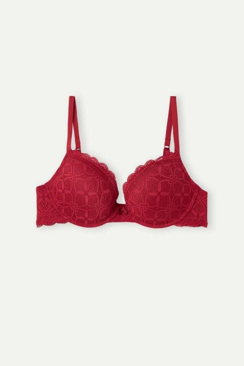 Intimissimi Elettra Super Push-up in Blonder BH Dame Rød | DK4748VD