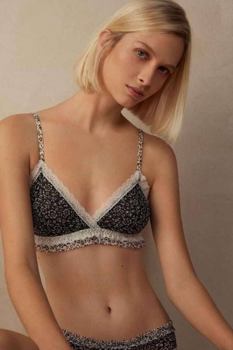 Intimissimi Emma A Floral Affair Triangle BH Dame Sort | DK4896QZ