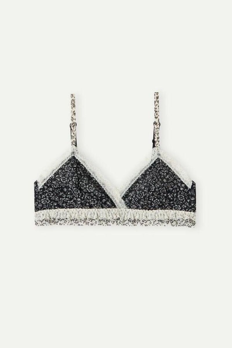 Intimissimi Emma A Floral Affair Triangle BH Dame Sort | DK4896QZ