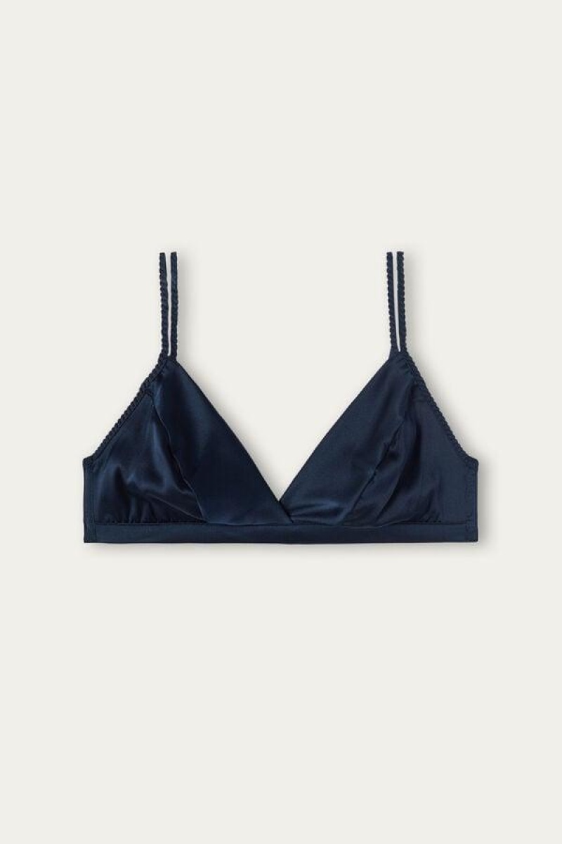 Intimissimi Emma Silk Triangle BH Dame Blå | DK4643BC