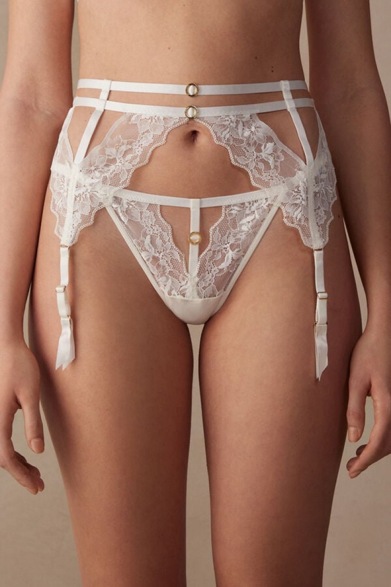 Intimissimi Fearless Femininity Garter Belt Lingeri Dame Hvide | DK4157HK