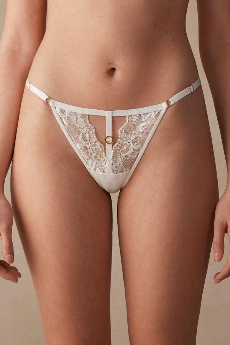 Intimissimi Fearless Femininity String Thong Trusser Dame Hvide | DK3797SO