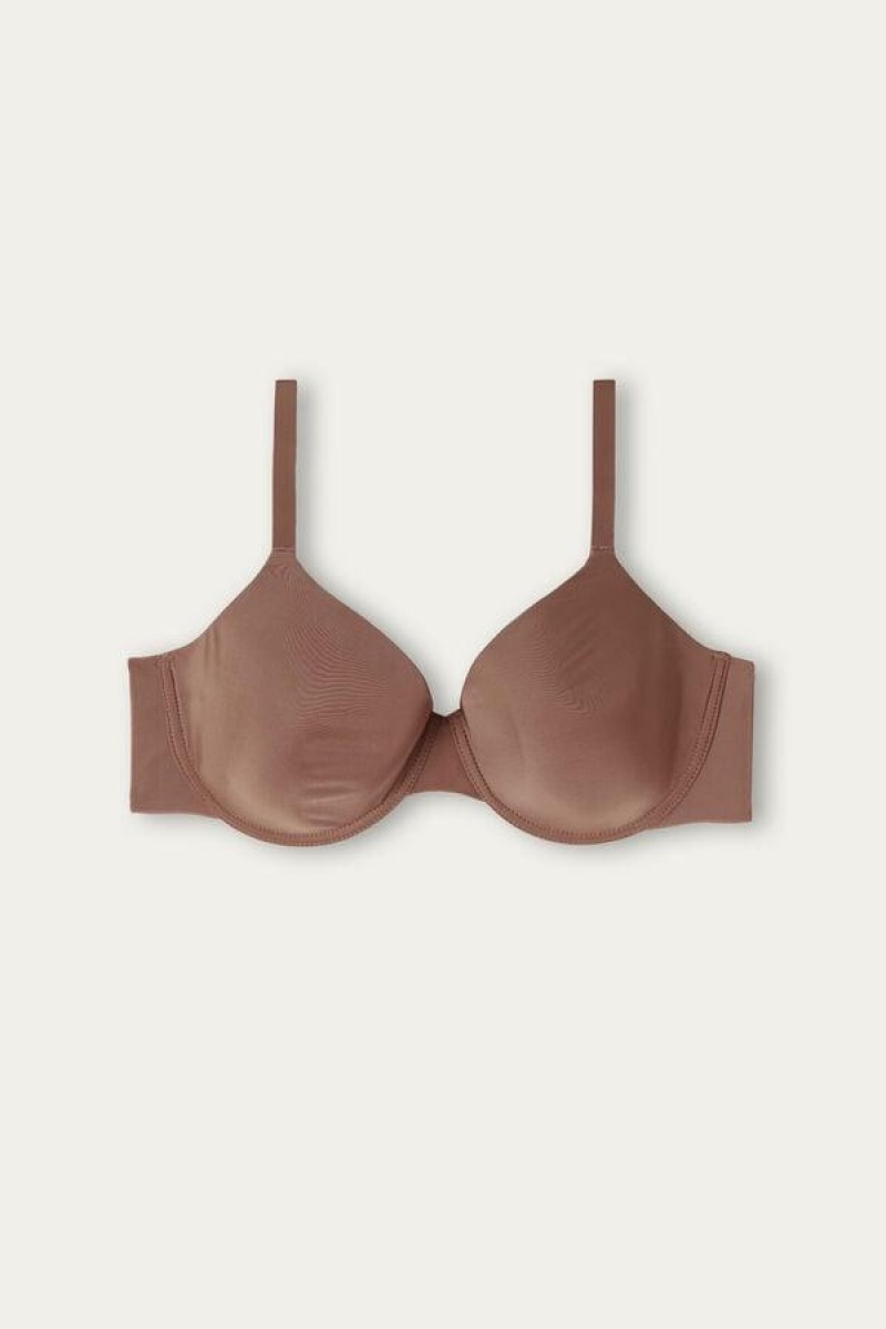 Intimissimi Francesca Ultralight Microfiber Balconette BH Dame Mørkebeige | DK4455TV