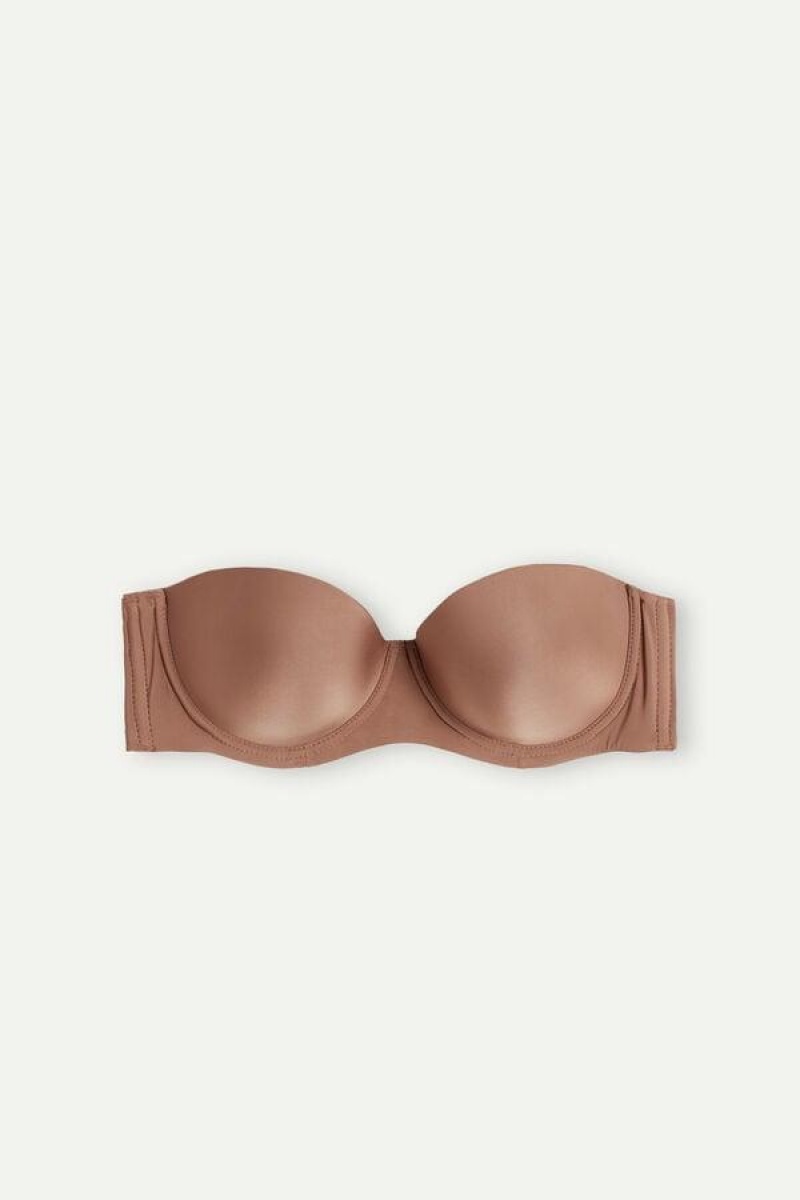 Intimissimi Giada Microfiber Bandeau BH Dame Mørkebeige | DK4948NB