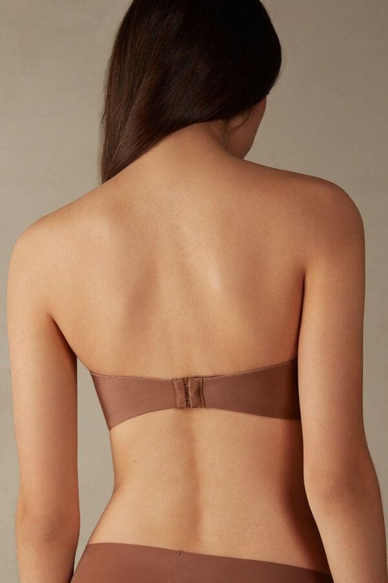 Intimissimi Giada Microfiber Bandeau BH Dame Mørkebeige | DK4838OR