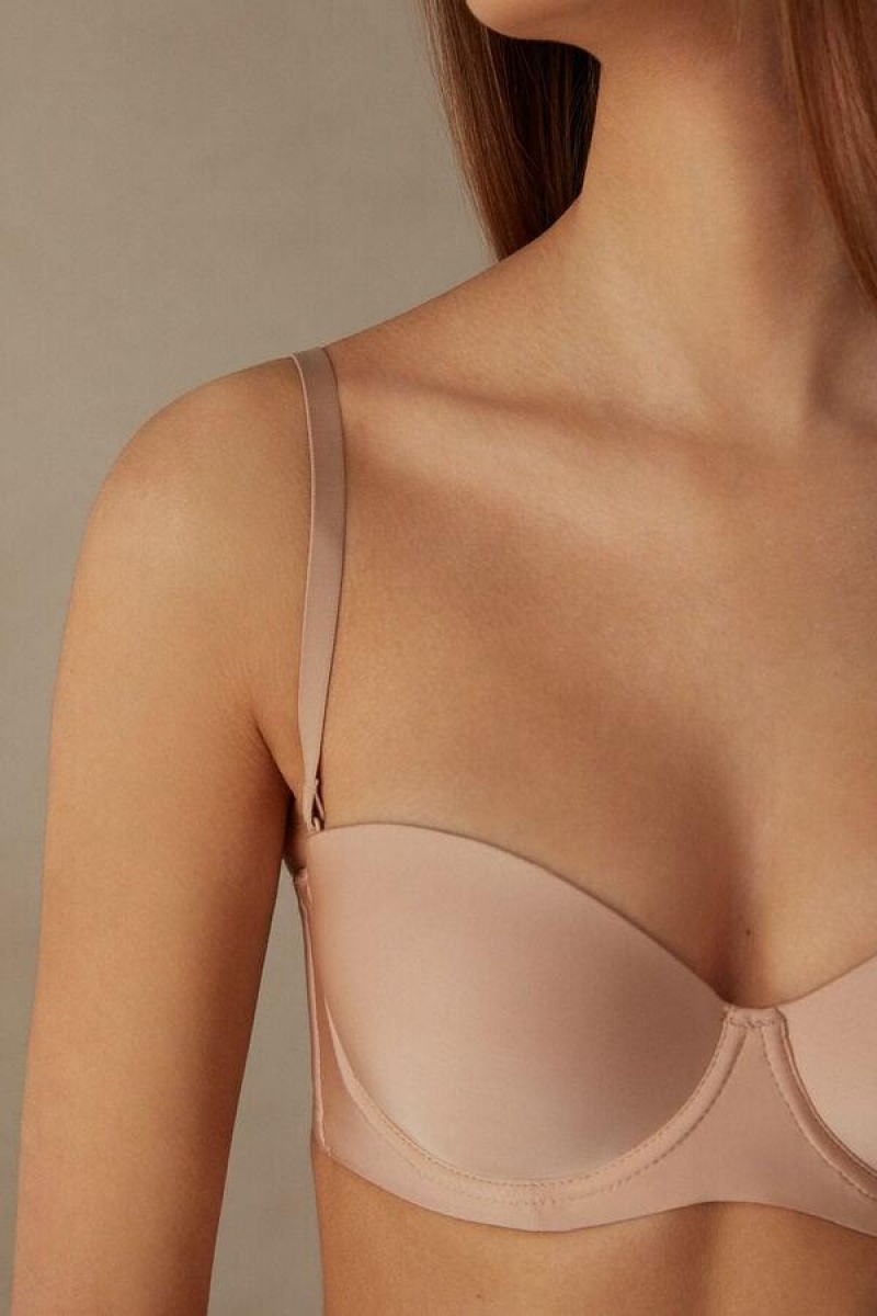 Intimissimi Giada Microfiber Bandeau BH Dame Beige | DK4833FM