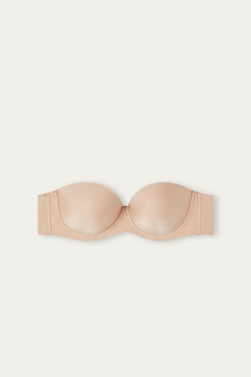 Intimissimi Giada Microfiber Bandeau BH Dame Beige | DK4833FM