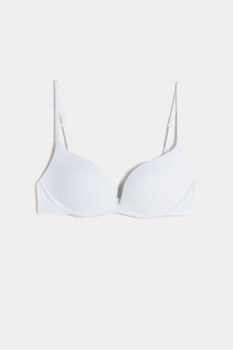 Intimissimi Gioia B Cup Microfiber Super Push-Up BH Dame Hvide | DK4730GL