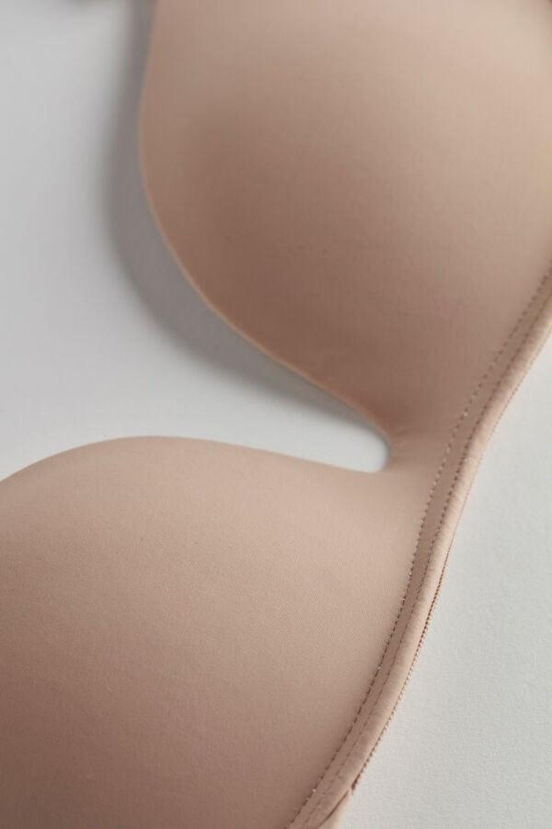 Intimissimi Gioia B Cup Microfiber Super Push-Up BH Dame Beige | DK4700LH