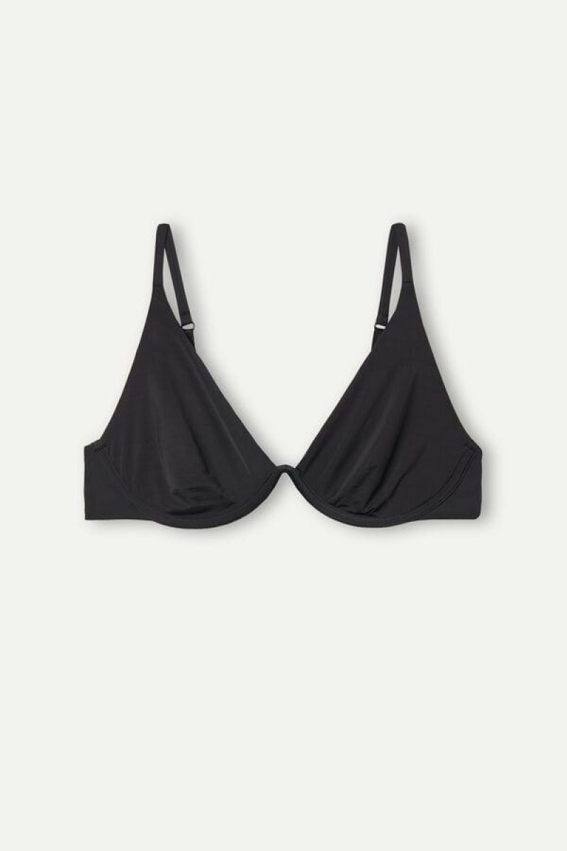 Intimissimi Giulia Balconette in Ultralight Microfiber BH Dame Sort | DK4443HK