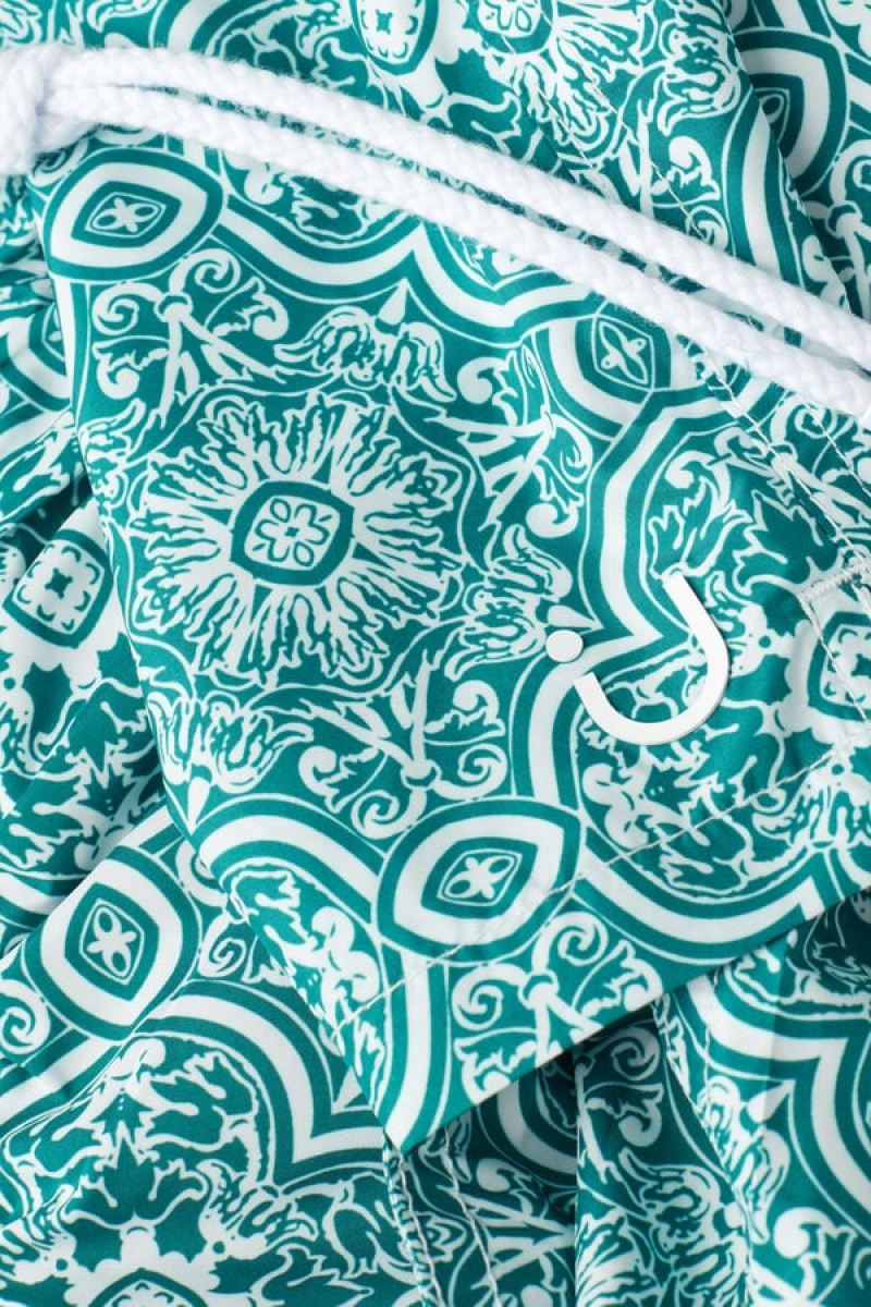 Intimissimi Green Majolica Print Badebukser Herre Hvide Grøn | DK3303LH