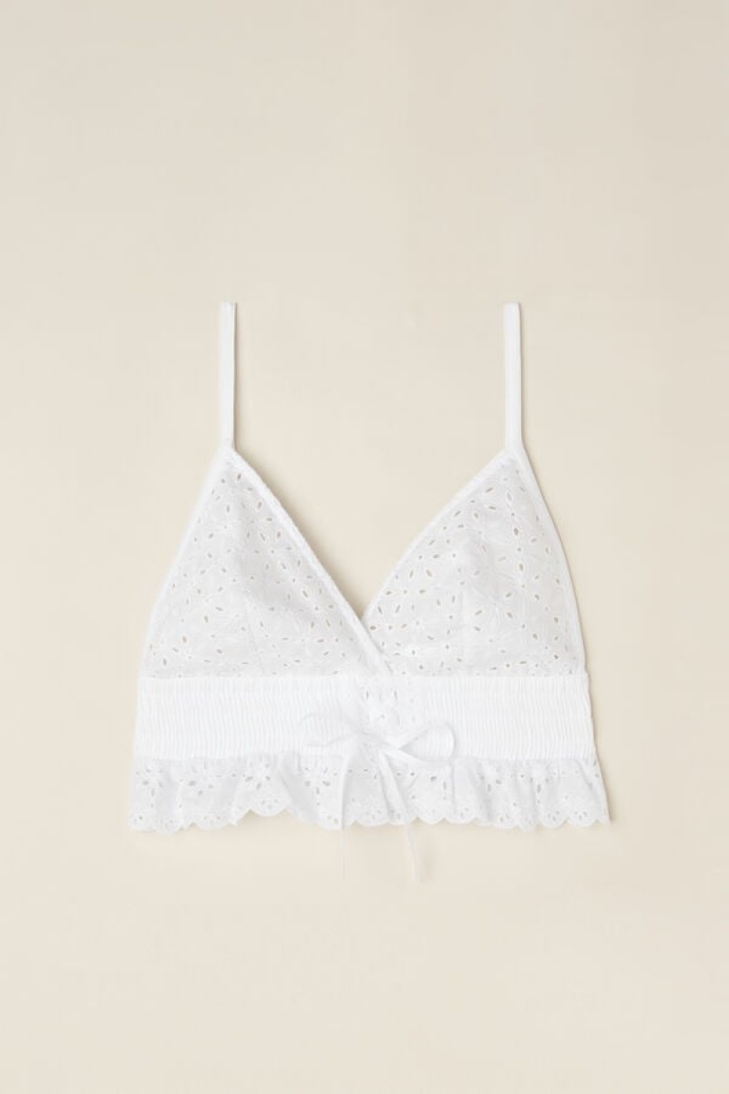 Intimissimi Hello Sunshine Sangallo Blonder Bra Tank Top Dame Hvide | DK4281CE