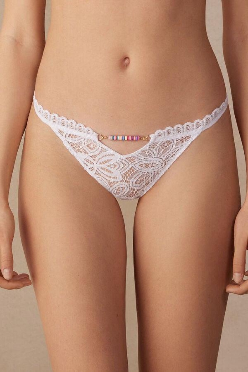 Intimissimi Hot Summer Days String Trusser Dame Hvide | DK3707BC