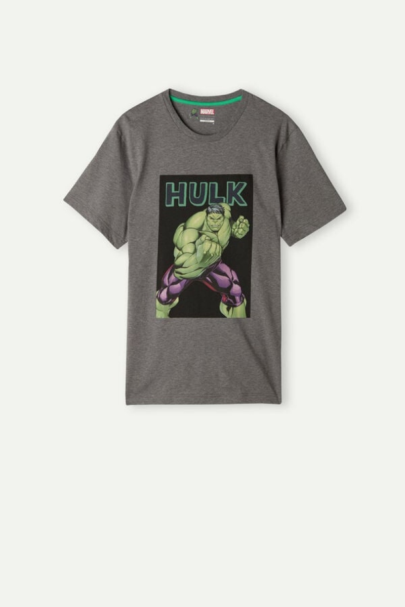 Intimissimi Hulk Print T Shirts Herre Dyb Grå | DK3060TV