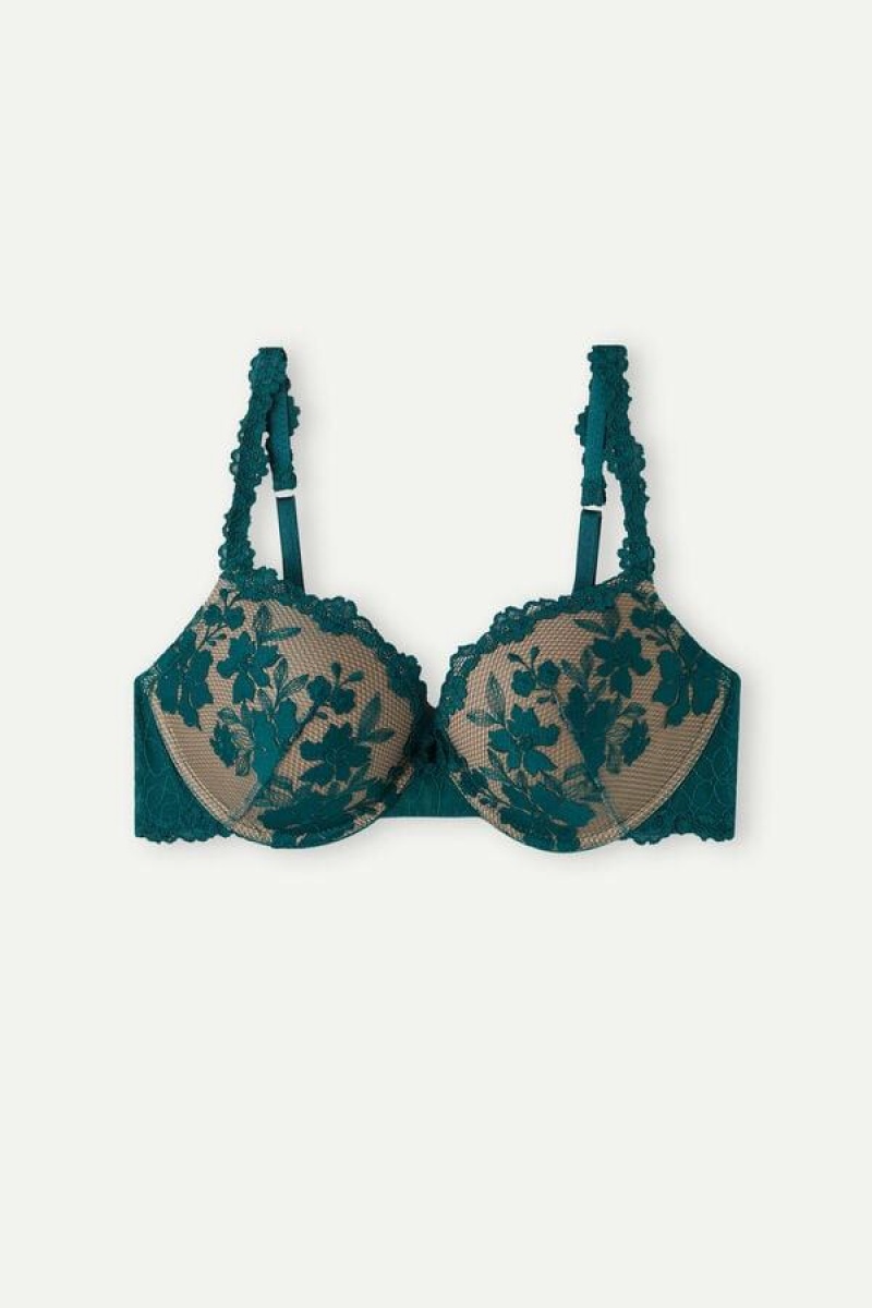 Intimissimi In Full Bloom Elettra Super Push-up BH Dame Grøn | DK4758FM