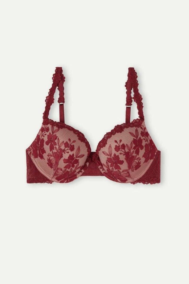 Intimissimi In Full Bloom Elettra Super Push-up BH Dame Rød | DK4755HK